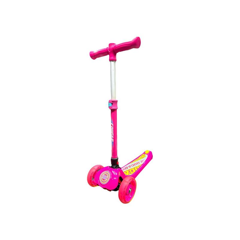 COUGAR - Patineta Scooter Cougar Ajustable Ruedas Goma Luz Fucsia