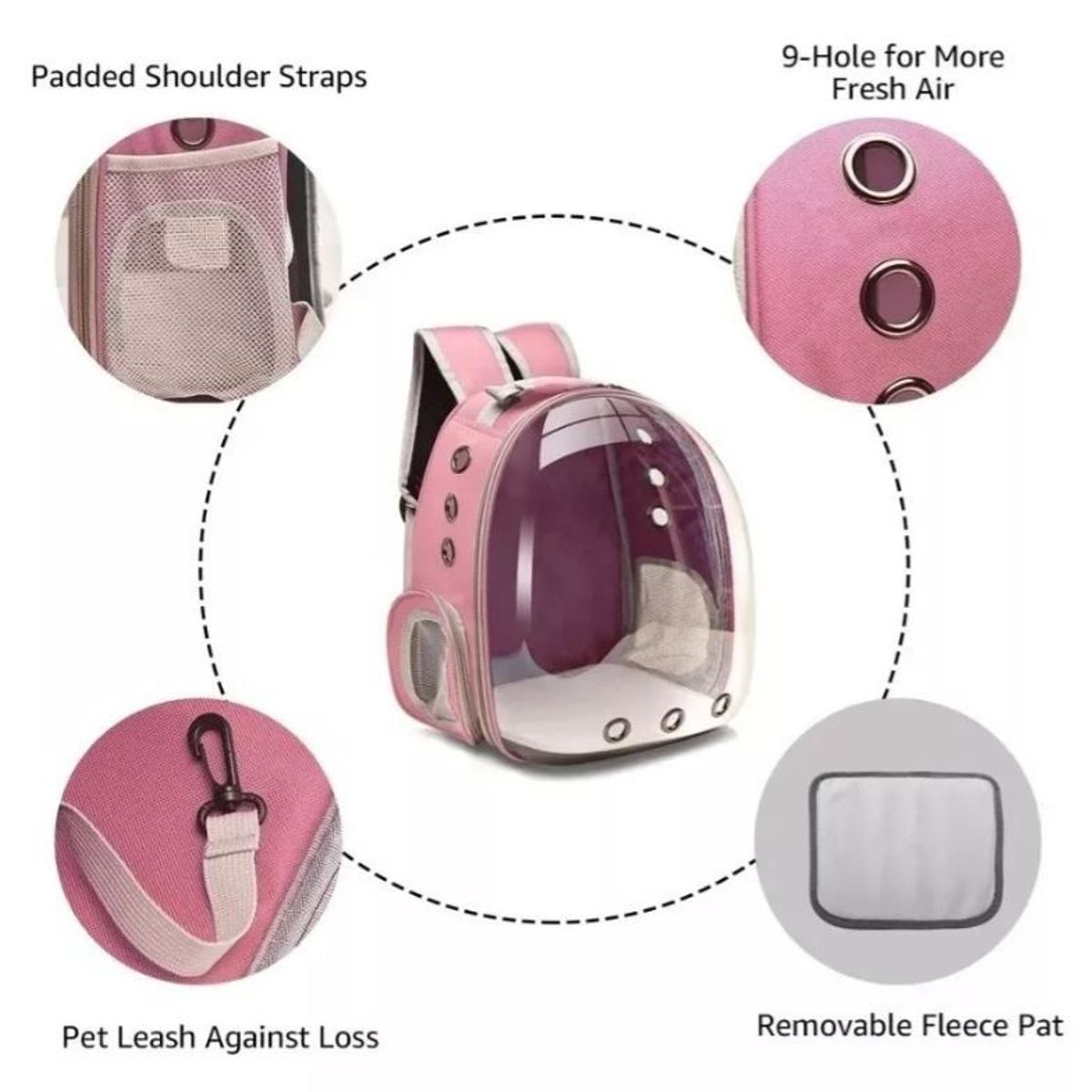 JASHEN - Mochila Bolso Transportes Transparente Mascotas Perros Gatos