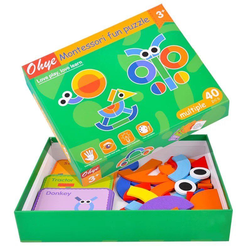 GENERICO - Rompecabezas De Madera Montessori Aprendizaje Niños
