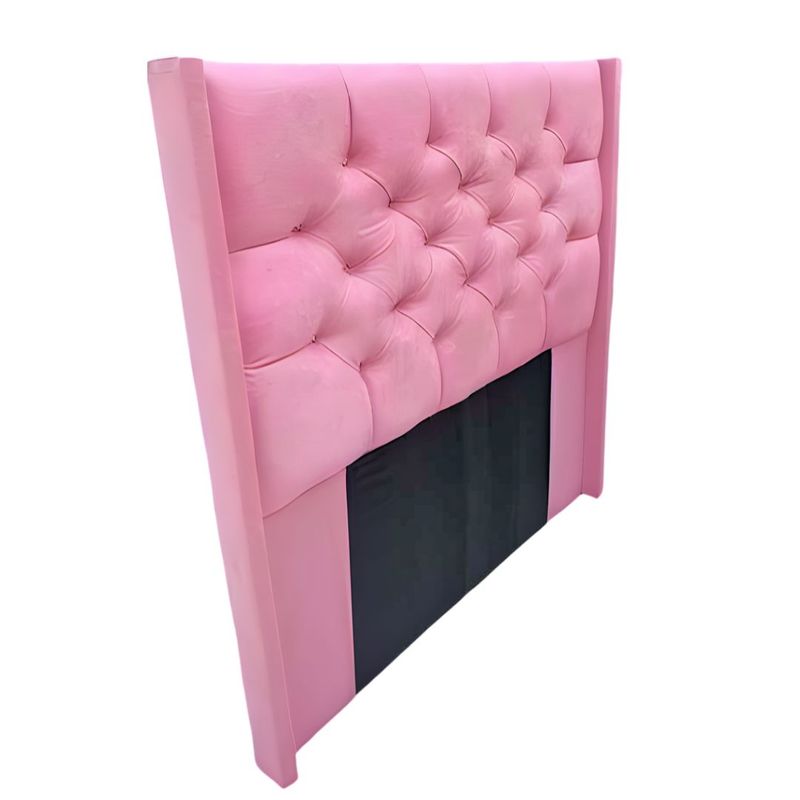 GENERICO - ESPALDAR CAMA DOBLE  CAPITONEADO CON TORRE 140 COLOR ROSA.