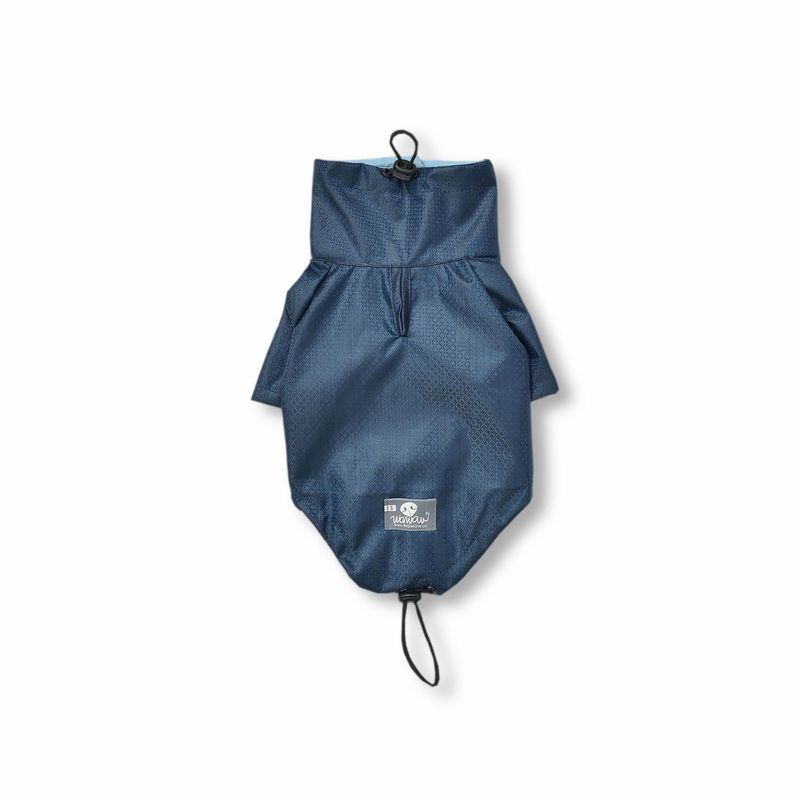 WAWAW - Chaqueta para perro  talla L cortavientos cuello alto azul forro celeste Wawaw
