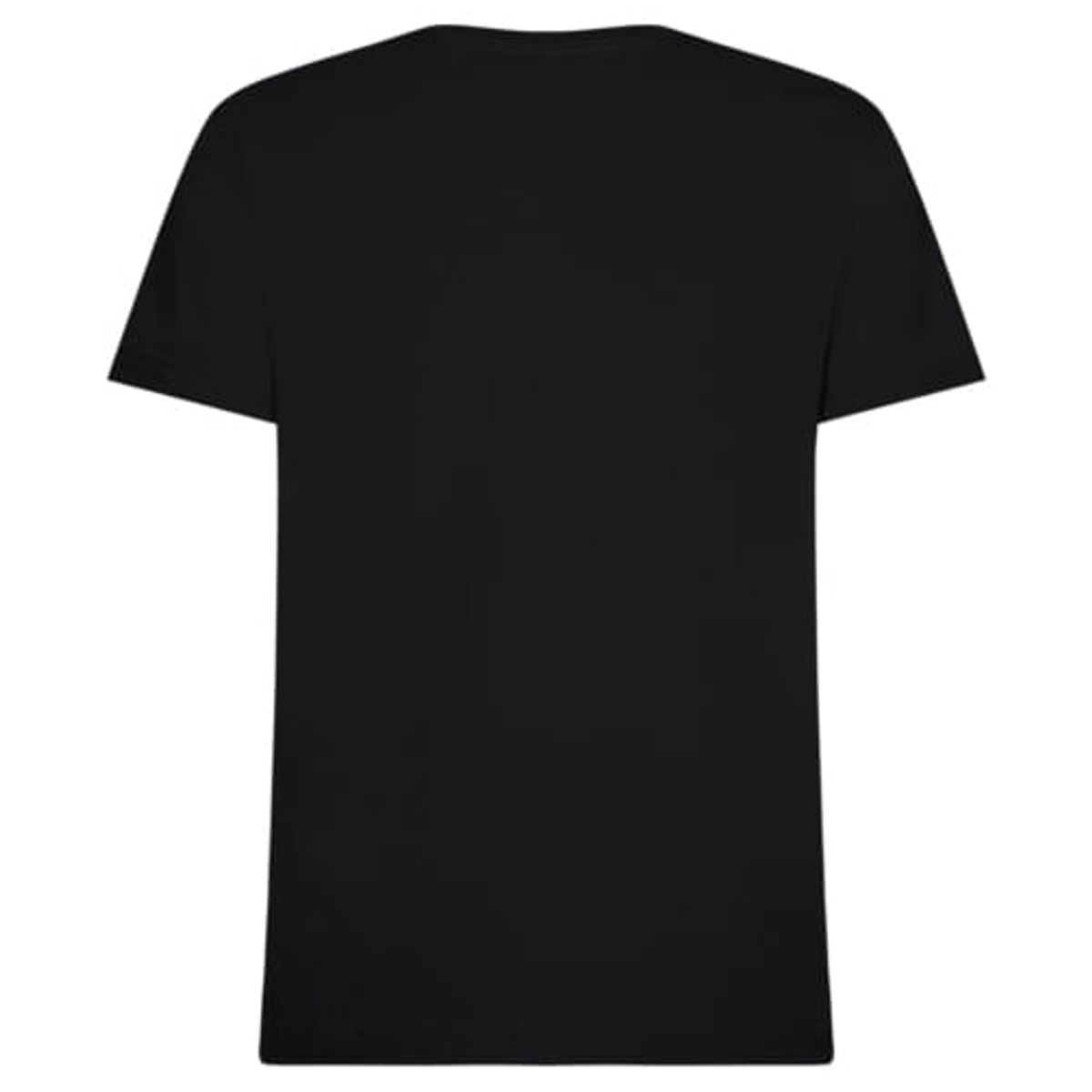 TOMMY HILFIGER - Camiseta Negra Slim Fit Cuello en V Esencial Algodón
