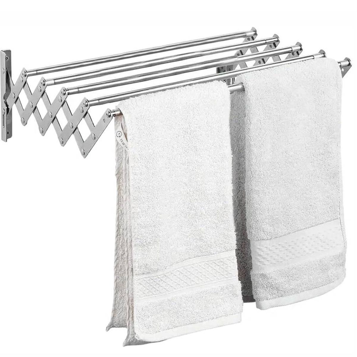 ONE PIXEL - Tendedero Colgador de Ropa Plegable de Metalico Retractil De pared 5 Cuerdas One Pixel