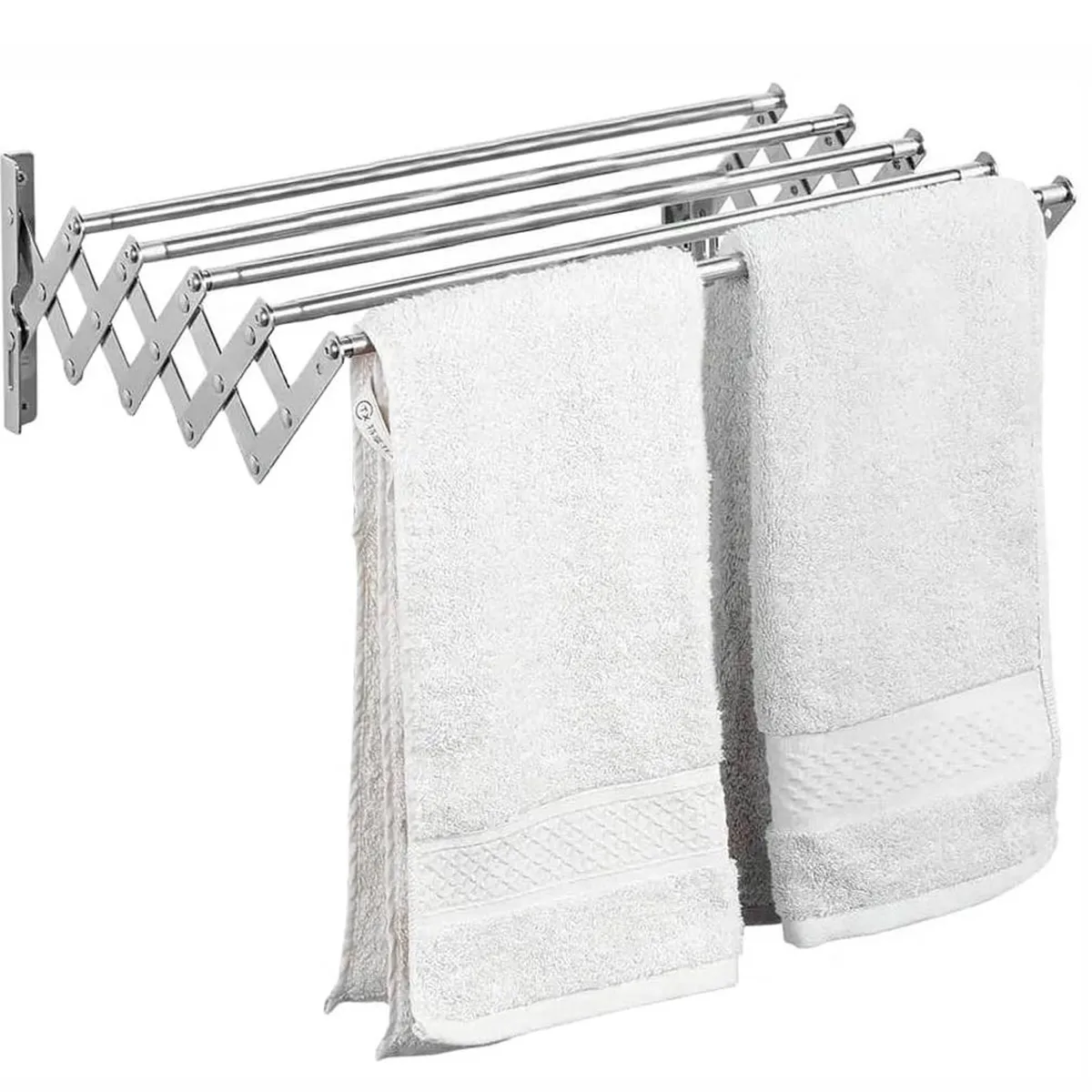 ONE PIXEL - Tendedero Colgador de Ropa Plegable de Metalico Retractil De pared 5 Cuerdas One Pixel