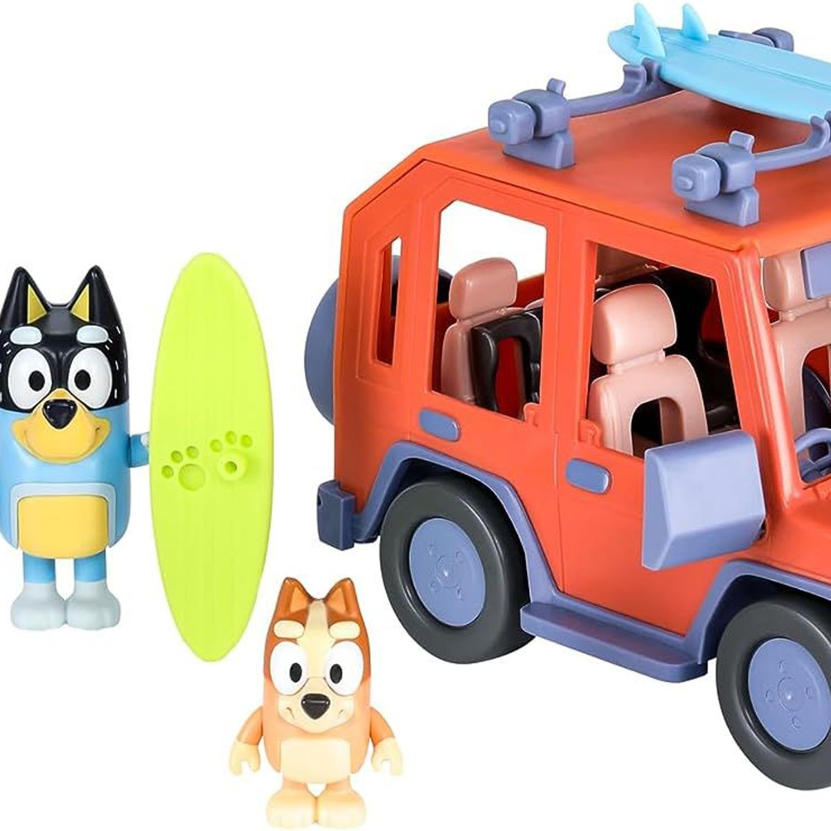 MOOSE TOYS - Carro Bluey Familiar Vehículo 4wd + 4 Figuras