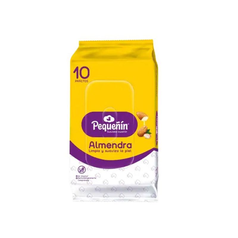 PEQUEÑIN - Pañitos Humedas Pequeñin Almendra X 10 Unidades