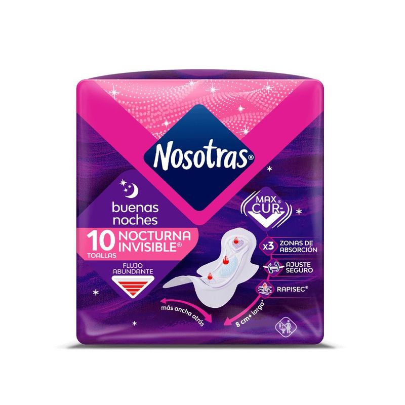 NOSOTRAS - Toallas Nosotras Buenas Noches 10 Unidades
