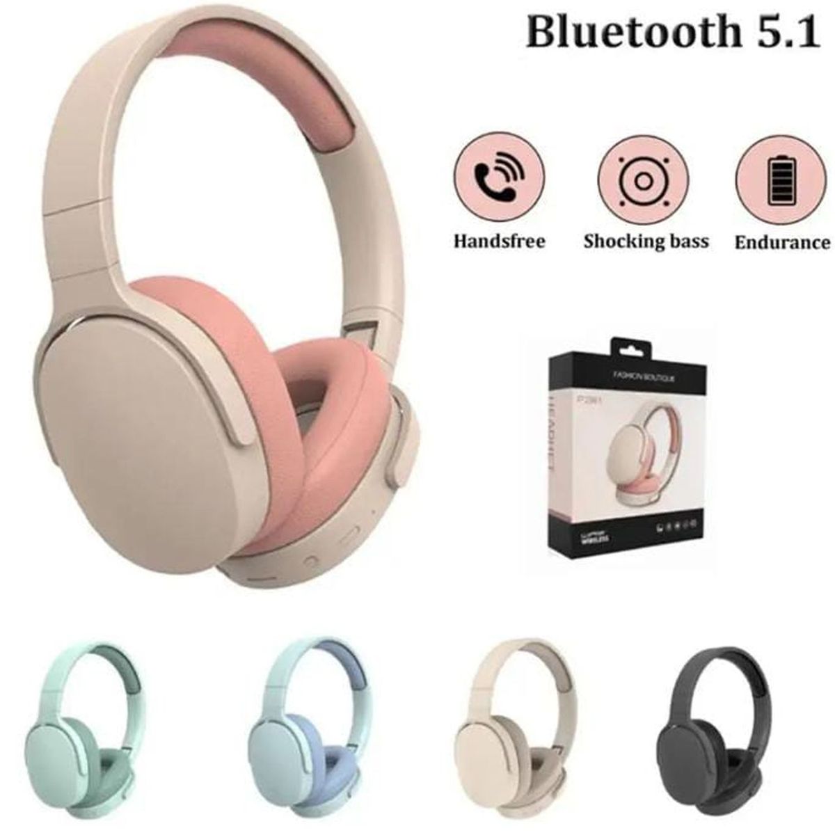 ONE PIXEL - Audifonos Diadema Bluetooth Ajustable Musica P2961 Color Mate Negro