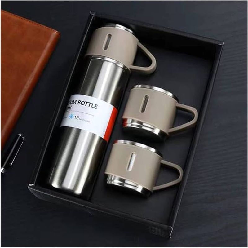 GENERICO - Set Termo Frio Caliente Agua Cafe 500ml con Tazas Cafe.