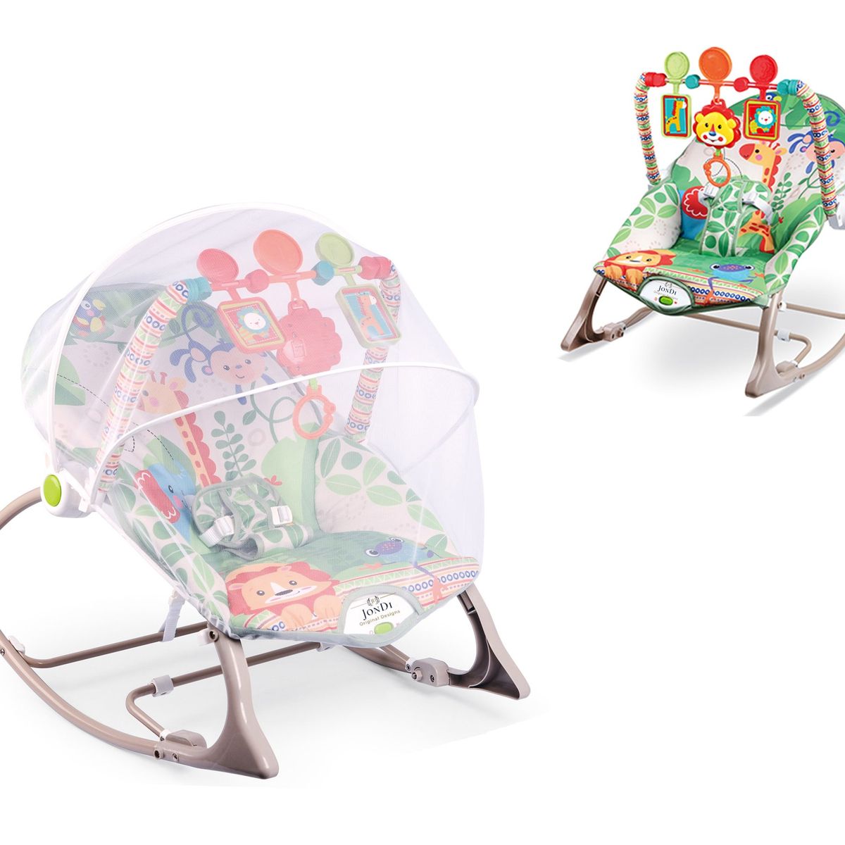 GENERICO - Silla Mecedora Vibradora Musical para Bebe 3 en 1 Mosquitero