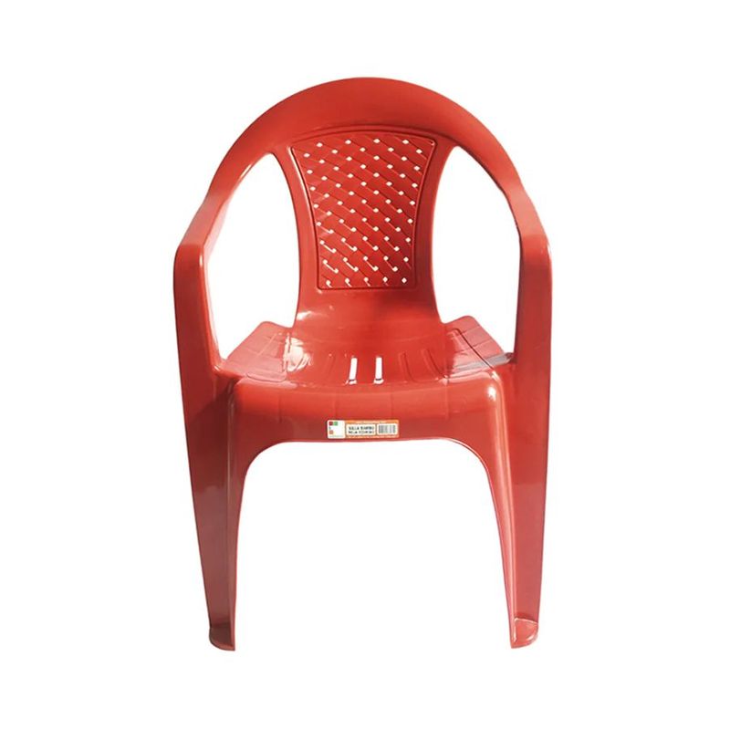 RIMO - Silla Bambú con Brazos Rimo Roja