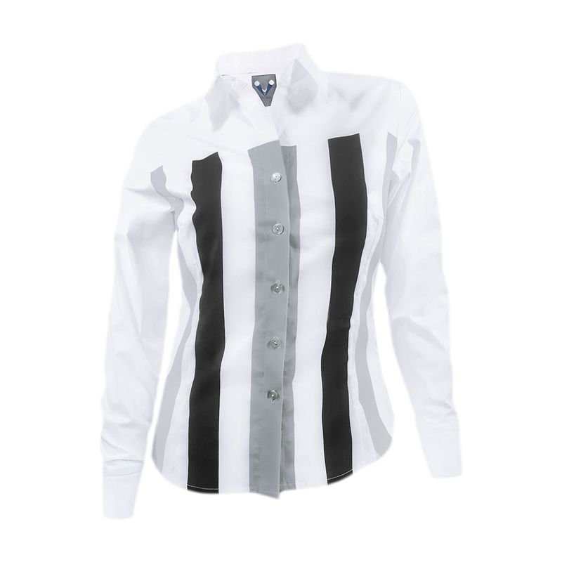 SON DOS - Camisa blusa blanca rayas también en tallas grandes mujer 