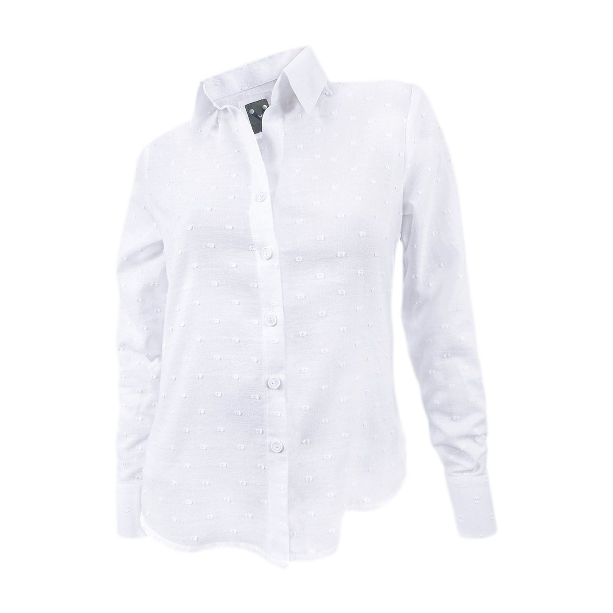 SON DOS - Camisa blusa blanca con textura manga larga para mujer