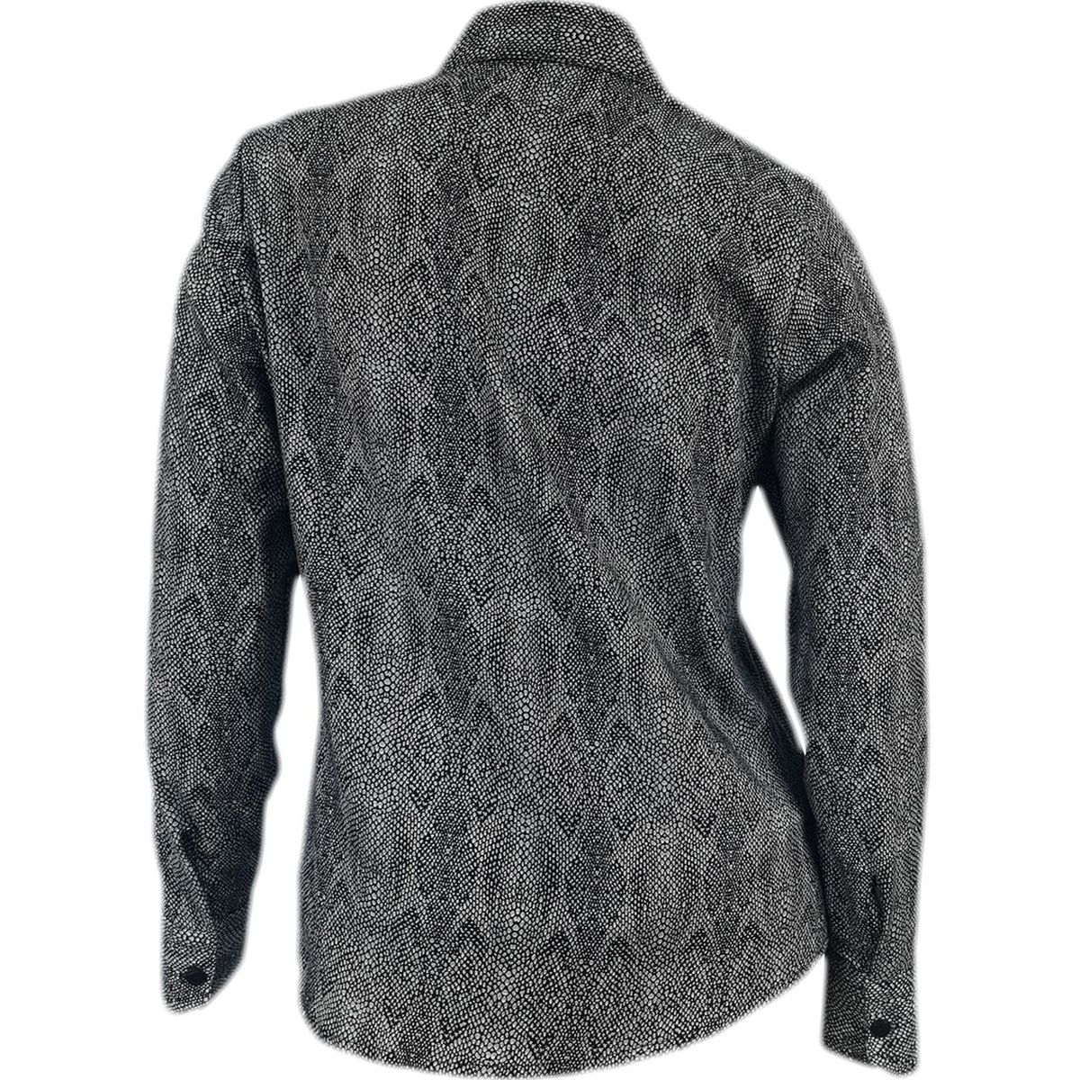 SON DOS - Camisa blusa gris estampado animal print manga larga mujer