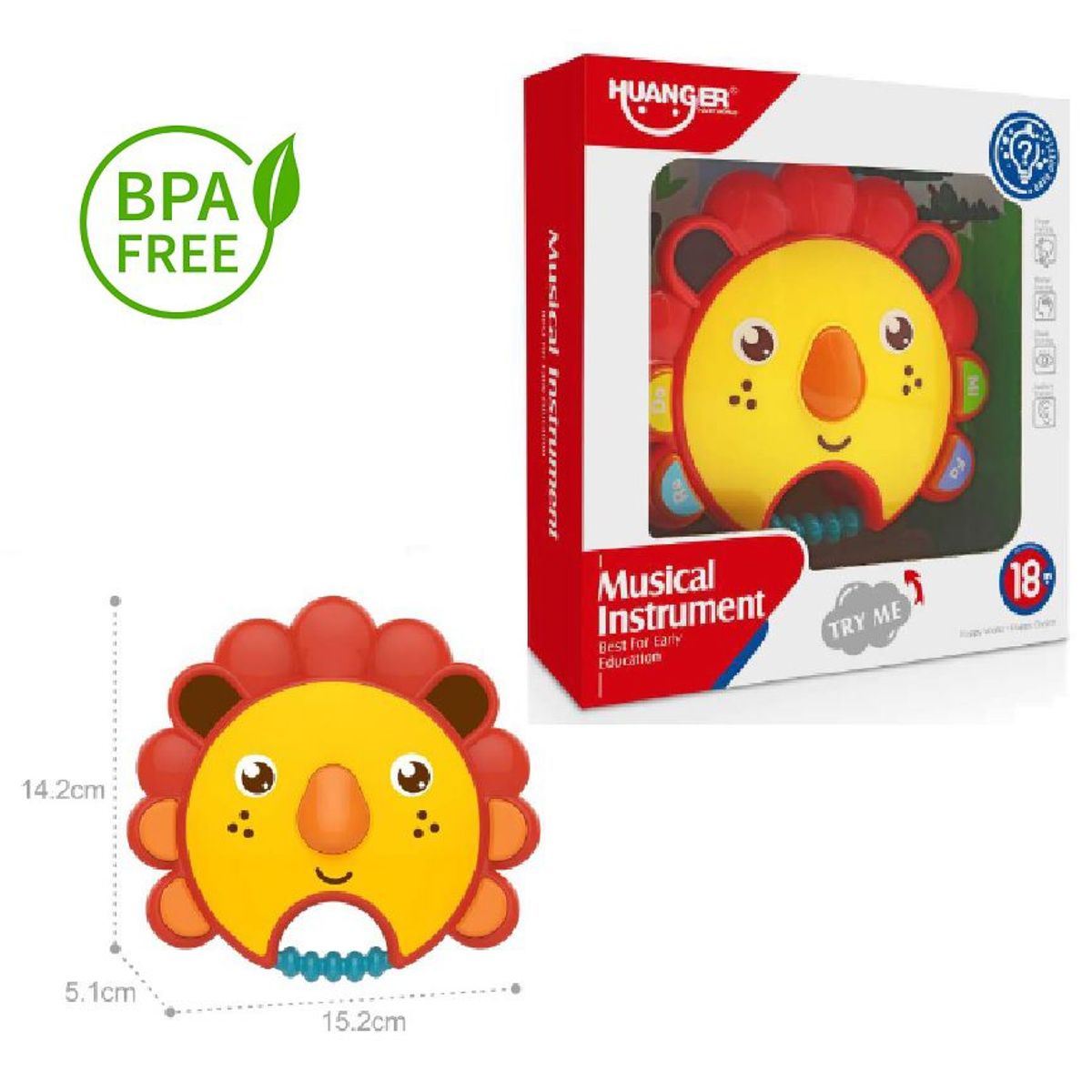 GENERICO - Juguete Piano Didáctico Leon Luces y actividades