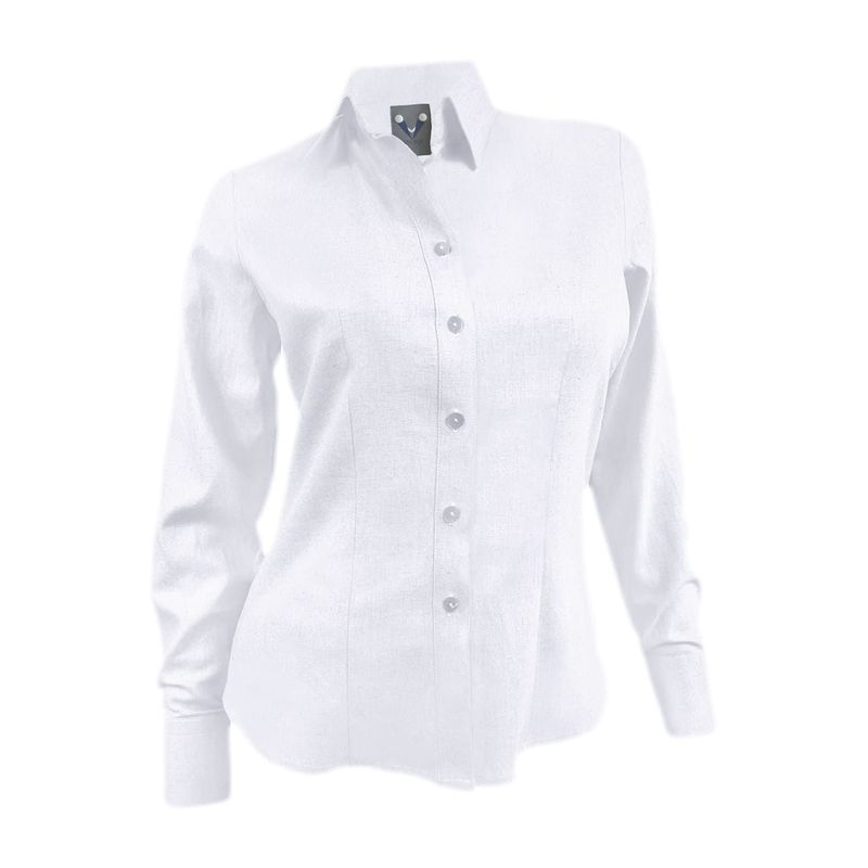 SON DOS - Camisa blusa lino blanco también en tallas grandes mujer