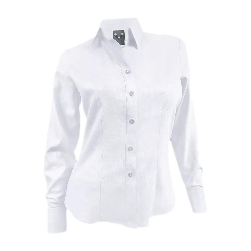 SON DOS - Camisa blusa lino blanco también en tallas grandes mujer