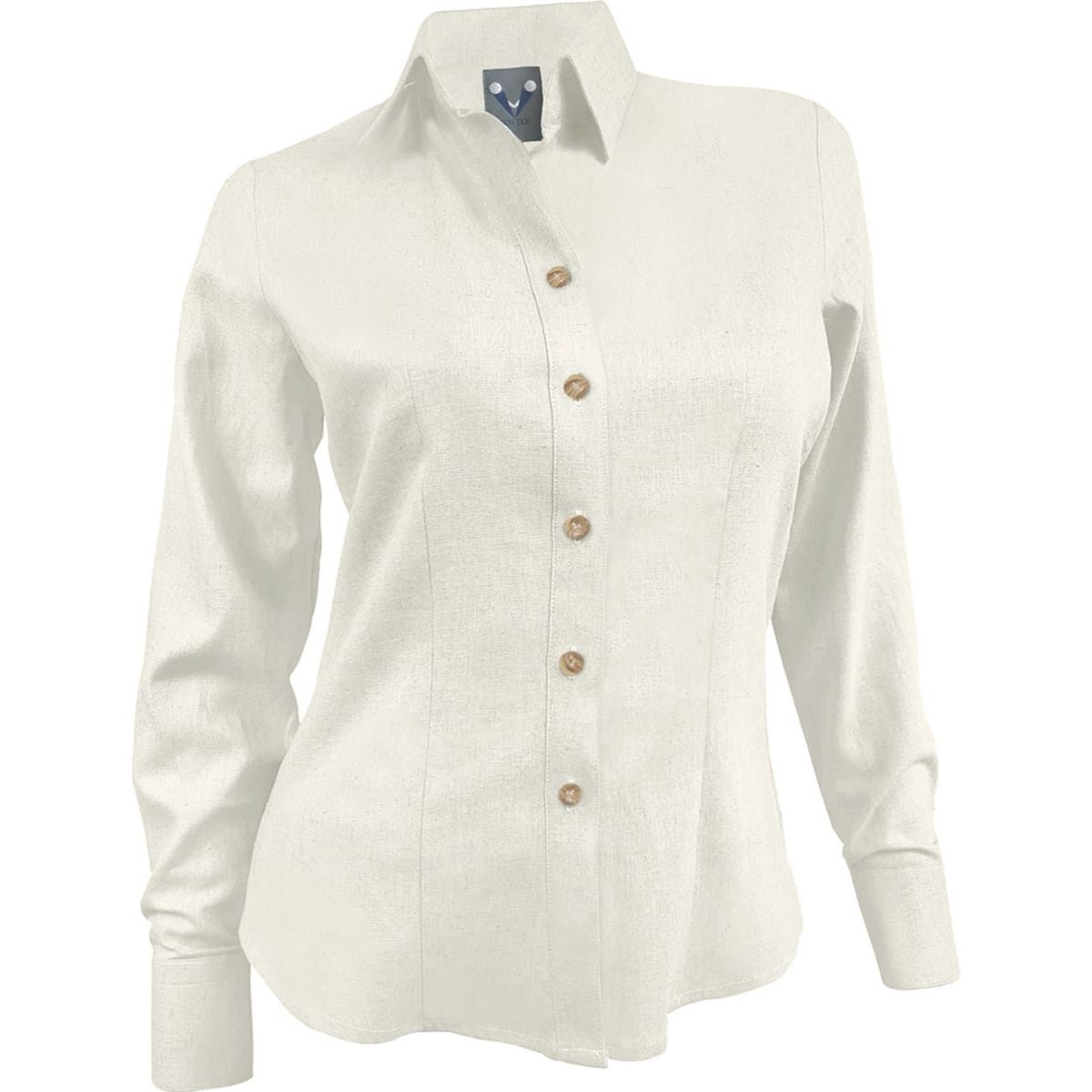 SON DOS - Camisa blusa lino marfil ocasión casual manga larga mujer