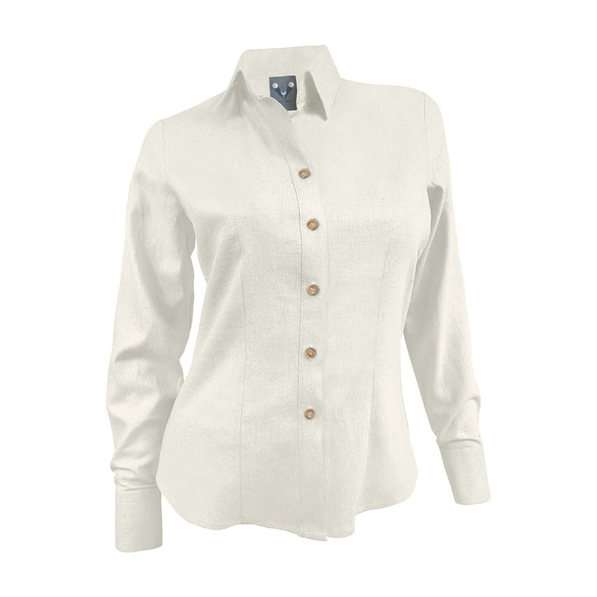 SON DOS - Camisa blusa lino marfil ocasión casual manga larga mujer