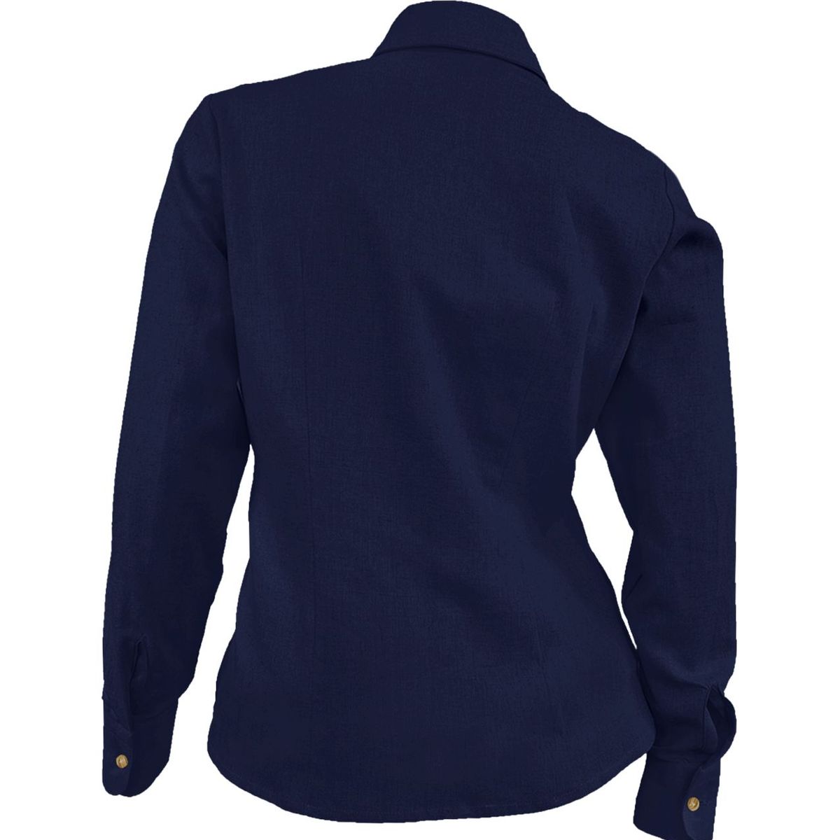 SON DOS - Camisa blusa lino azul oscuro casual manga larga para mujer