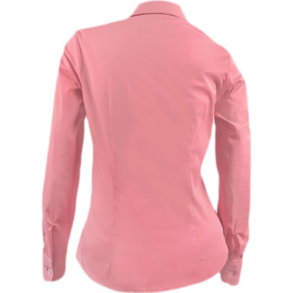 SON DOS - Camisa blusa salmón bordada en algodón manga larga mujer