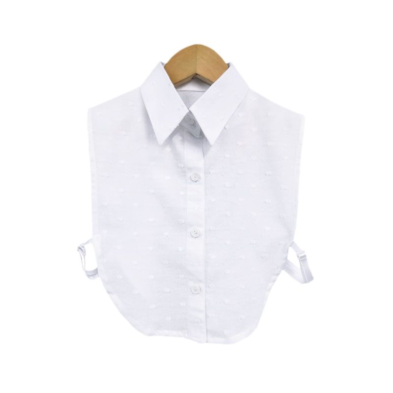 SON DOS - Falso de blusa blanco en algodón cuello clásico para mujer