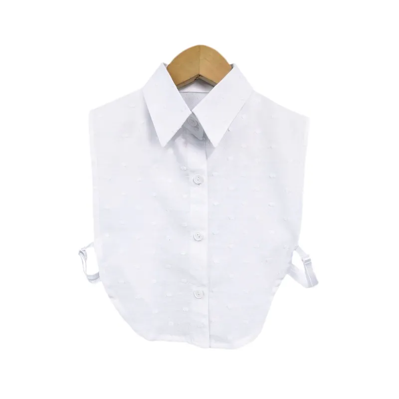 SON DOS - Falso de blusa blanco en algodón cuello clásico para mujer