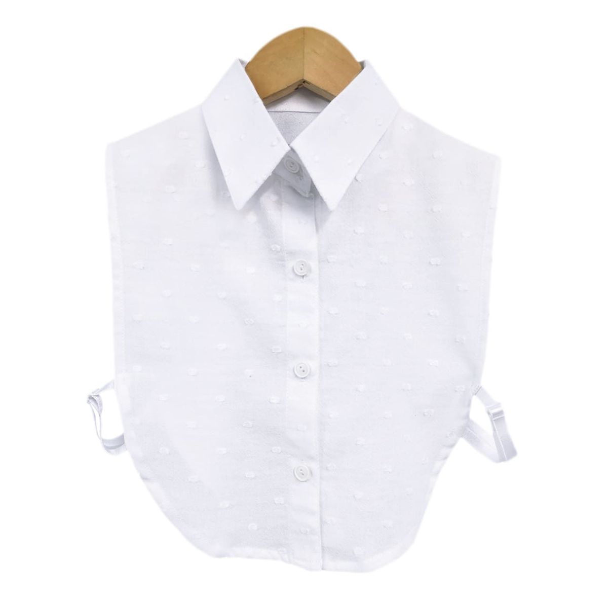 SON DOS - Falso de blusa blanco en algodón cuello clásico para mujer