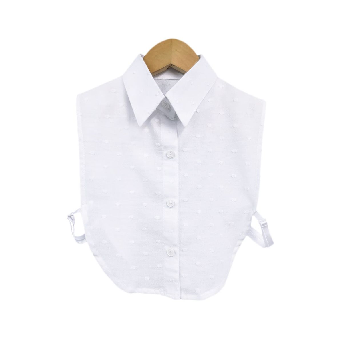 SON DOS - Falso de blusa blanco en algodón cuello clásico para mujer