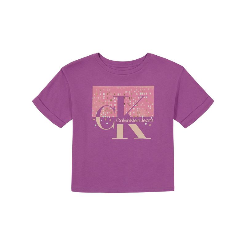 CALVIN KLEIN - Camiseta Con Cuello Redondo Niña Morado Calvin Klein