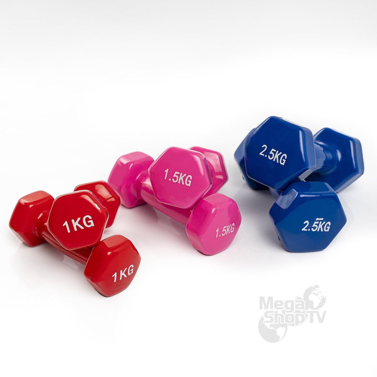 ENERGY PLUS - Kit Mancuernas 10KG Hexagonales Neopreno Set pesas Completo