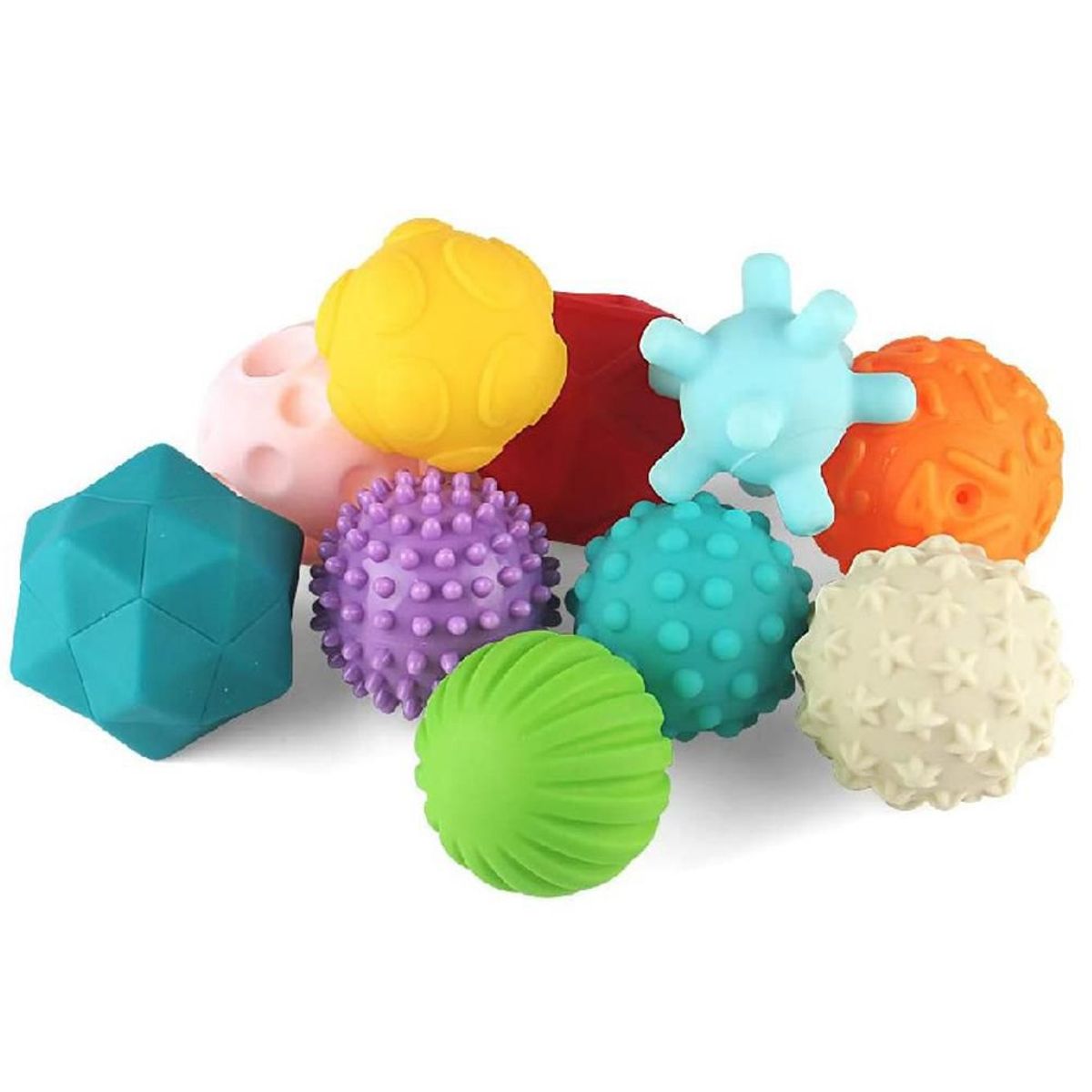 HUANGER - Juguete Didáctico Bolas Agarre Sensoriales Bebé x 10