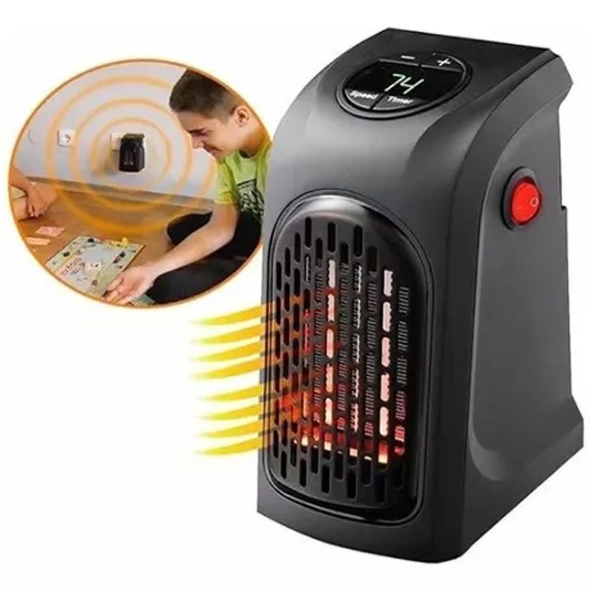 ONE PIXEL - Calentador Ambiente Portátil Calefacción 400W De Pared