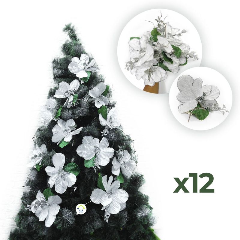 COMPRALOENCASA COM - Flores Artificiales Para Árbol X12 Decoración Navidad 052