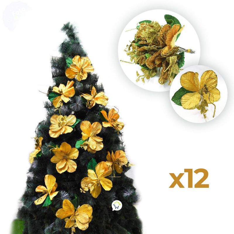 COMPRALOENCASA COM - Flores Artificiales Para Árbol X12 Decoración Navidad 051