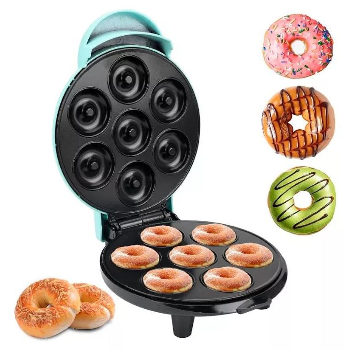 SHENGKE - Máquina Antiadherente Para Repostería En Casa 7 Mini Donas