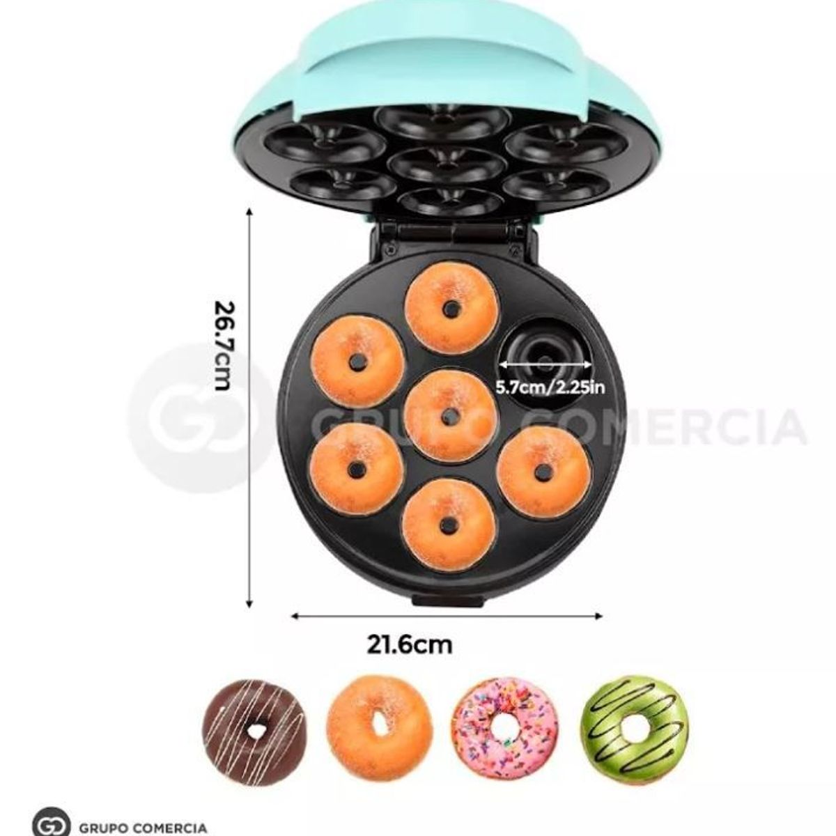 SHENGKE - Máquina Antiadherente Para Repostería En Casa 7 Mini Donas