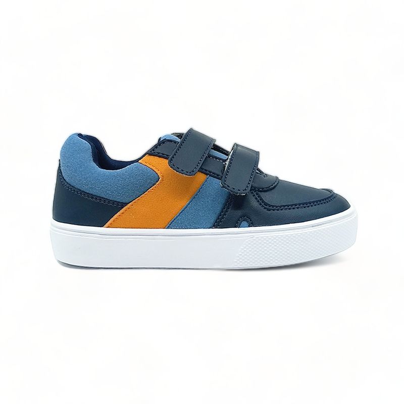 TINY STEPS - Tenis Niños Casuales Terry Azul y Naranja - Tiny Steps - Azul