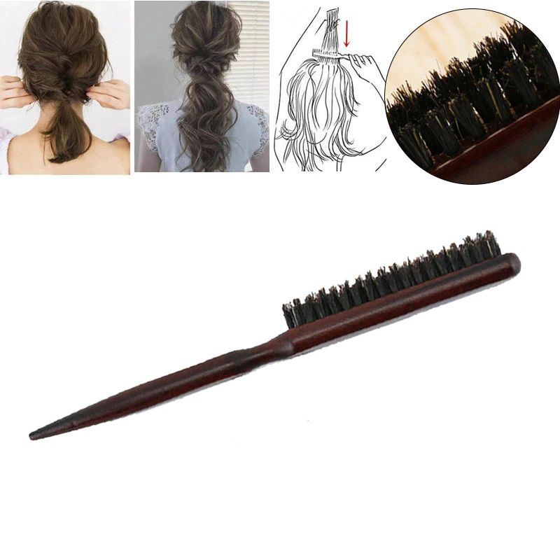 GENERICO - Cepillo De Cabello Madera Cerdas De Jabali Profesional Diy