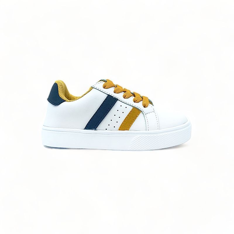 TINY STEPS - Tenis Niños SASA Blanco, Azul y Camel - Tiny Steps - Blanco