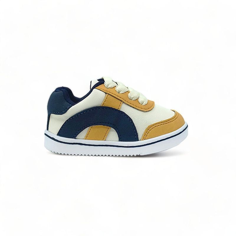 GENERICO - Zapatos Bebés SAM Beige Azul y Oro - Blanco