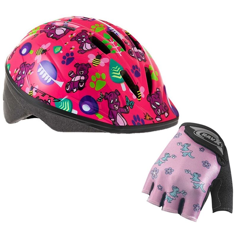 GW - Casco Niña  Guante Gel Bicicleta Patines Skate Monopatin