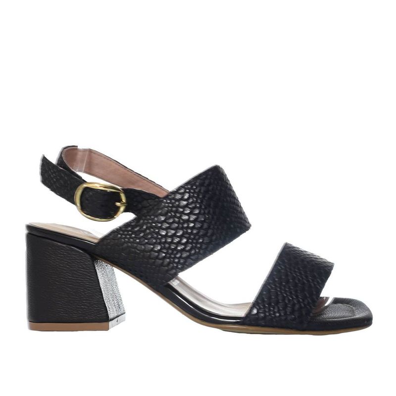 ZAVATTY - Sandalia tacon para mujer H-DIANA NEGRO CUERO ZAVATTY