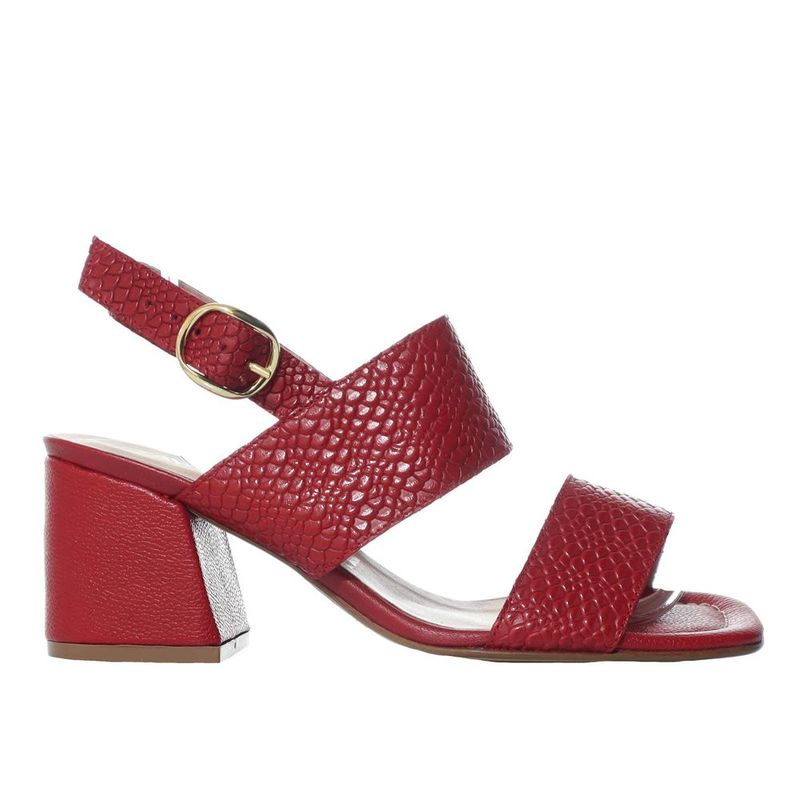 ZAVATTY - Sandalia tacon para mujer H-DIANA ROJO CUERO ZAVATTY