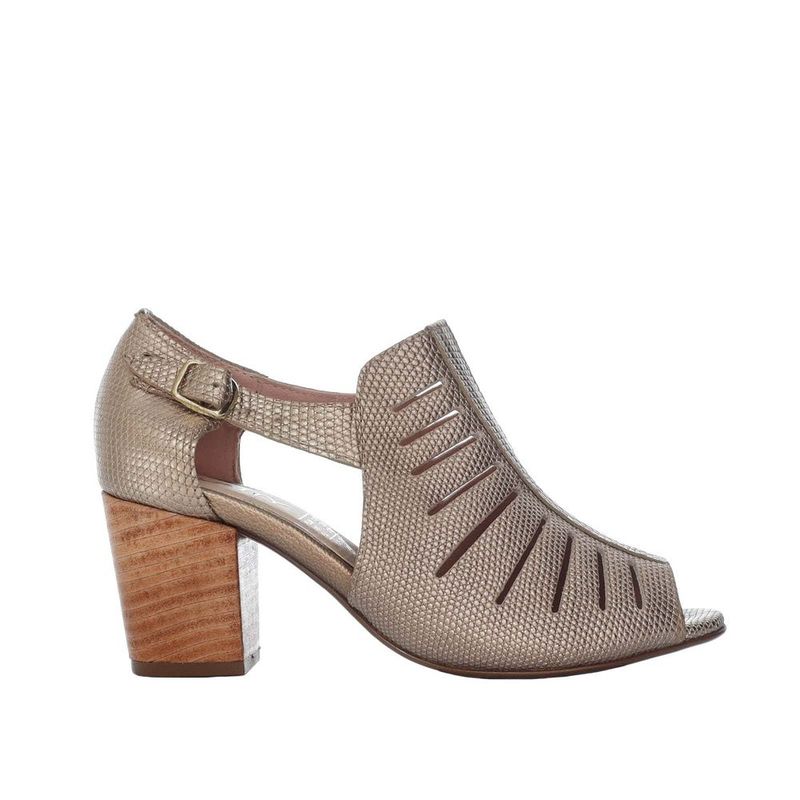 ZAVATTY - Sandalia tacon para mujer H-WANDA METAL ARENA CUERO ZAVATTY