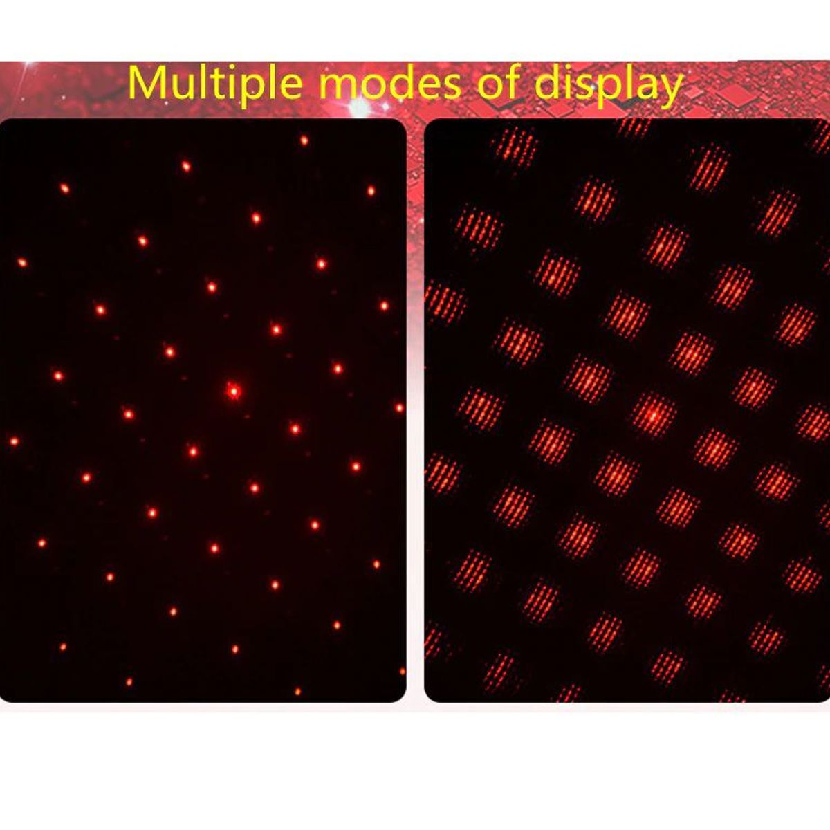 GENERICO - Proyector Luz Nocturna Usb Automóviles Techo Ajustable Rojo