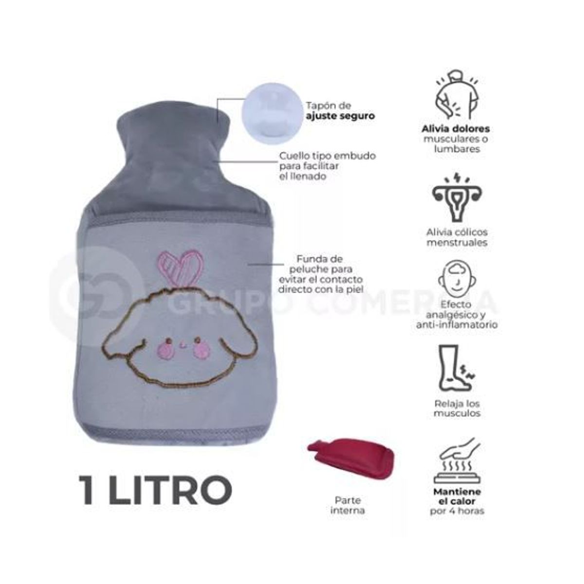 GREEN HANSHENG - Bolsa Pera De Agua Caliente Cólicos Terapias 2l