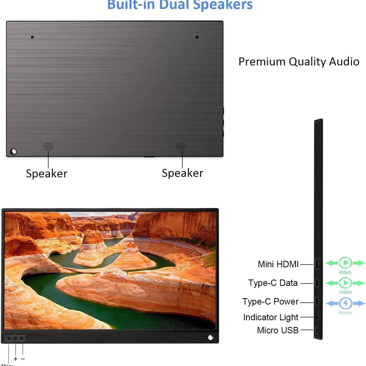 GENERICO - Zscmalls Monitor Portatil Pantalla De Computadora Full Hd D