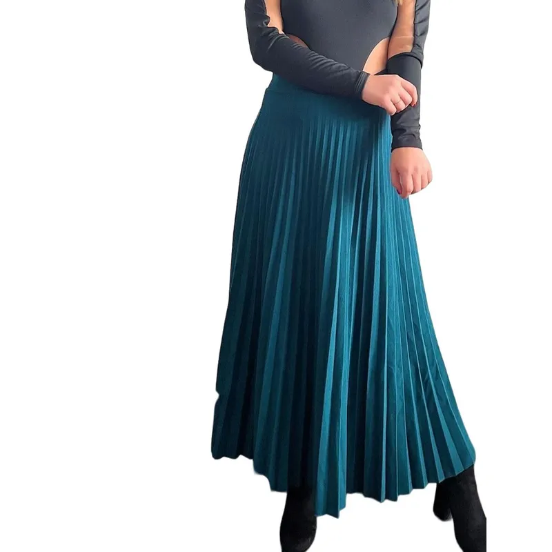 VIRTUD - Falda plisada maxi larga