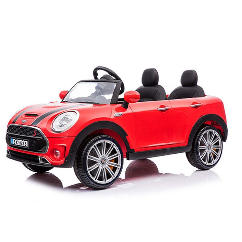 GENERICO - Carro Eléctrico Batería Estilo Mini Cooper Doble Silla Con Pantalla Rojo Deluxe